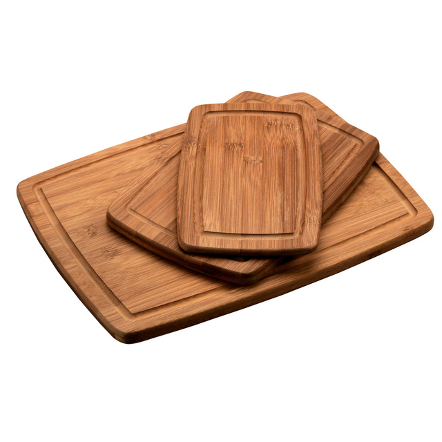 Set de 3 placi de taiat din bambus de diferite dimensiuni