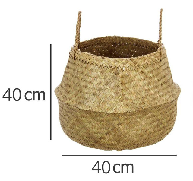 Coș decorativ din iarbă de mare cu posibilitate de agățat