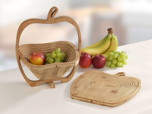 Coș pliant pentru fructe,Bambus, 30x22,5 cm