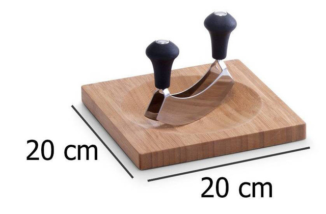 Placă de bambus pentru tăiat ierburi + tocător