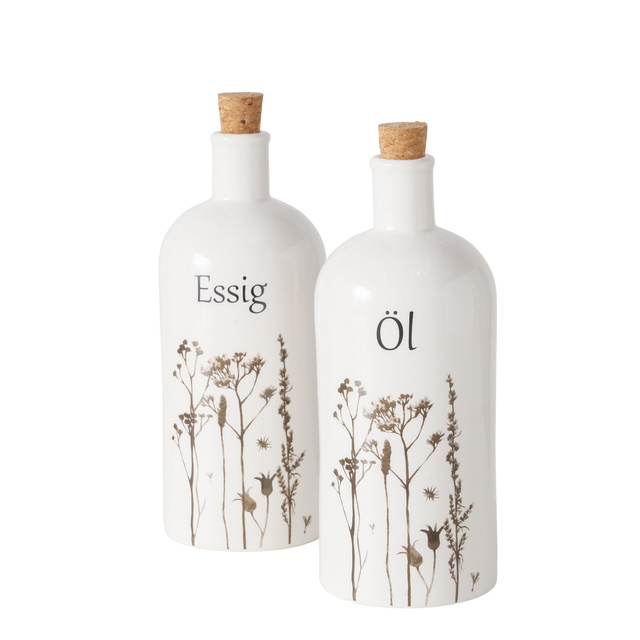 Sticla pentru ulei sau otet, Kamina, ceramica, alb