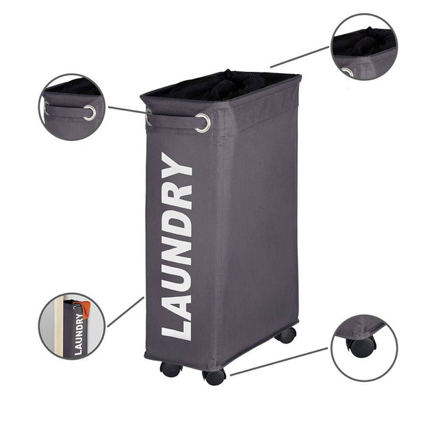 Coș de rufe CORNO, recipient 43 l, WENKO, gri