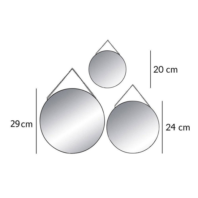 Oglinzi decorative în formă rotundă, set de trei oglinzi suspendate în diferite dimensiuni - Atmosphera Créateur d'intérieur