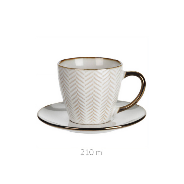Cana pentru cafea sau ceai cu farfurioară DUNE, 210 ml