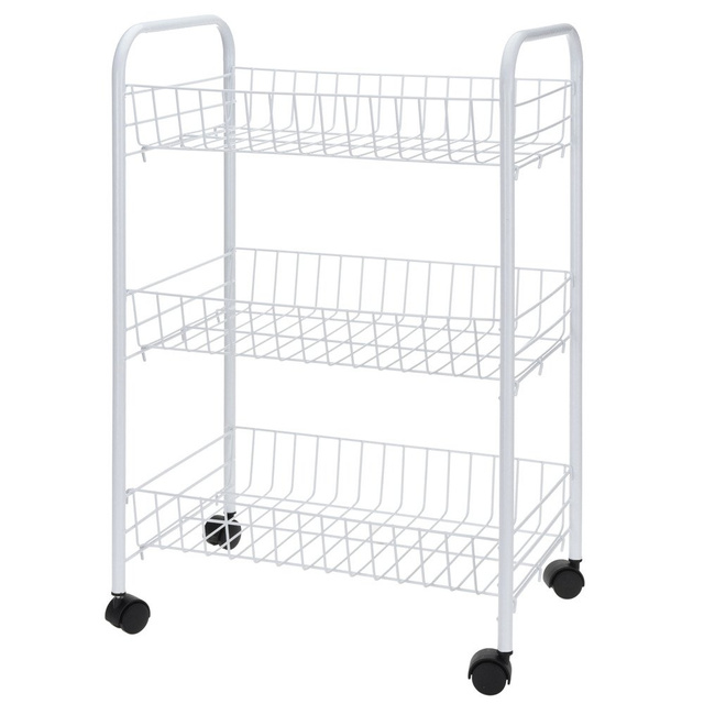 Cărucior de bucătărie 3 niveluri, Alb, EH