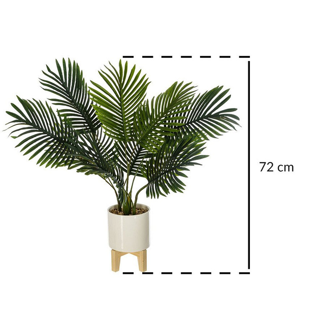 Palmier artificial în ghiveci alb pe suport, 72 cm.