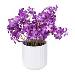 Flori artificiale violete într-un ghiveci alb, 27 cm