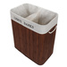 Coș de rufe cu două compartimente, cu sac detașabil, bambus, 100 l