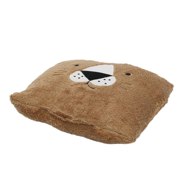 Perna de pluș ANIMAL, cu urechi, 43 x 43 cm