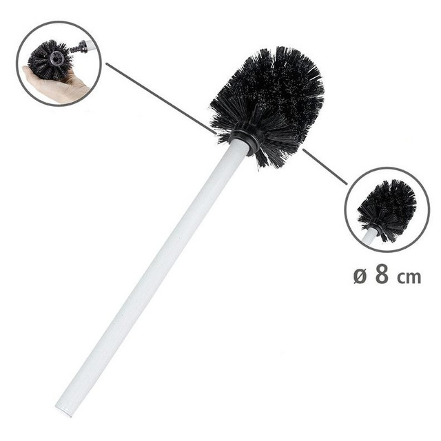 Suport pentru hartie igienica cu perie de toaleta 3 in 1 Wenko Rivalta, Alb