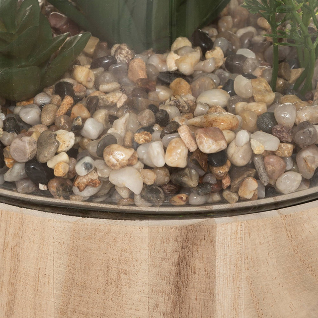 Plante artificiale, 17,5 cm înălțime, într-un terariu de sticlă pe bază