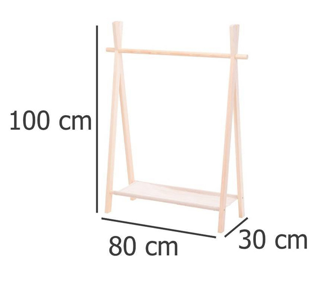 Cuier pentru camera copilului, 80 x 30 x 100 cm, din lemn