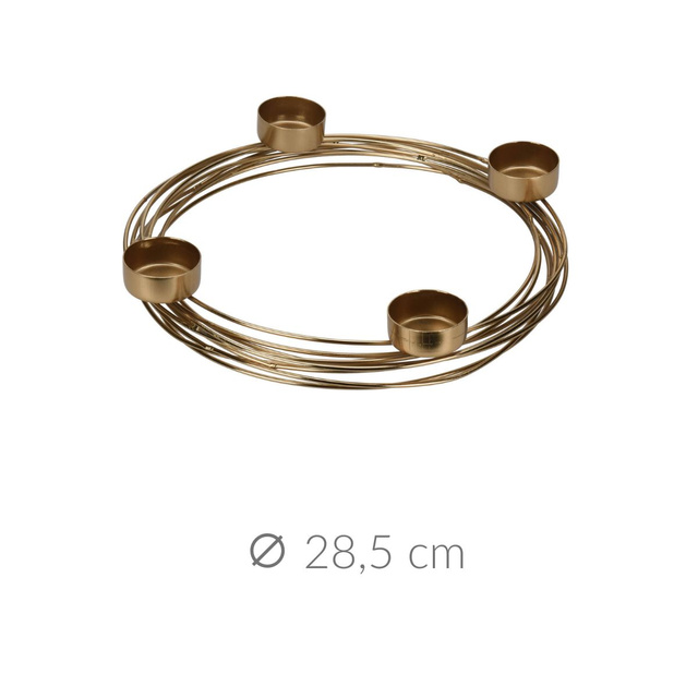 Sfeșnic auriu pentru 4 lumanari, Ø 28,5 cm