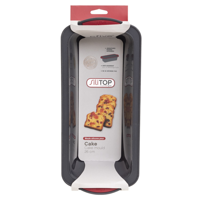 Tava din silicon pentru copt, Negru, 26 x 10 cm