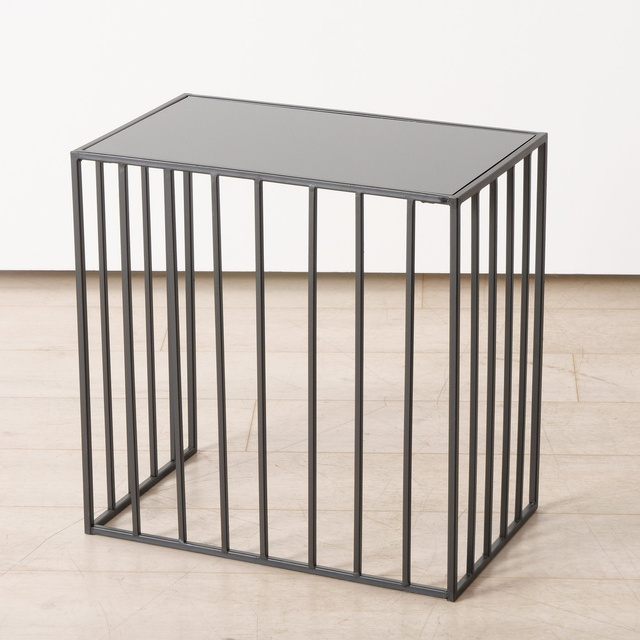 Set 2 masute de cafea metalice Joris, blat oglinda