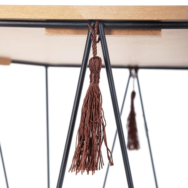 Masa de cafea, Bej/Negru, 43x40 cm, Atmosphera Créateur d'intérieur