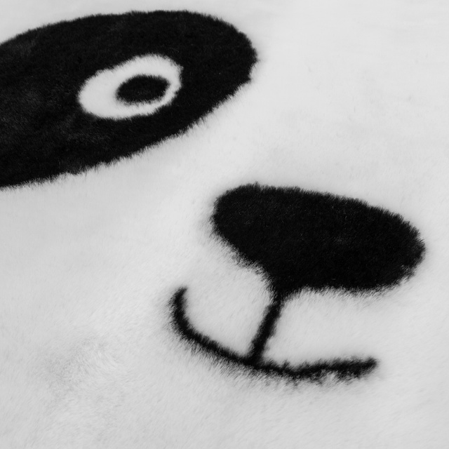 Covor rotund panda cu urechi SMILE, Ø 100 cm