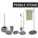 Suport pentru hârtie igienică și perie de toaletă, PEBBLE STONE - 2 în 1, WENKO