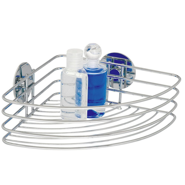 Raft de colț pentru baie, coș Turbo-Loc - oțel cromat