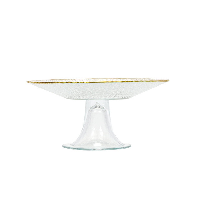 Platou pentru tort cu margine aurie DATURA, 21 cm