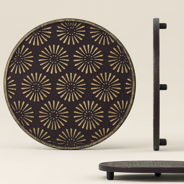 Cumpăna din fontă cu cești și suport KOGA, 1200 ml, aurie