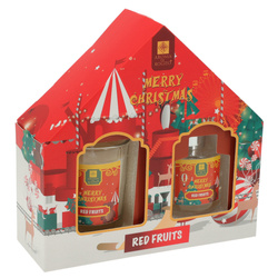 Set de parfum ulei 40 ml + lumânare, fructe roșii