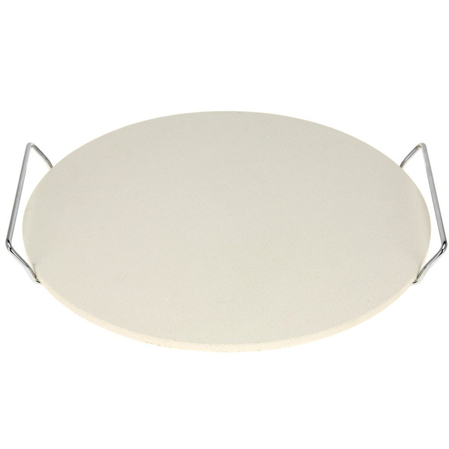 Piatră pentru coacerea pizzei, pâinii + suport metalic pentru servire