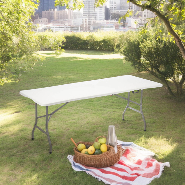 Masa pliabila de catering pentru gradina, 244 x 76 x 74 cm