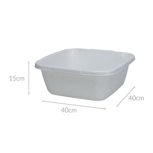 Bol pătrat din plastic 40 x 40 cm, 14 l