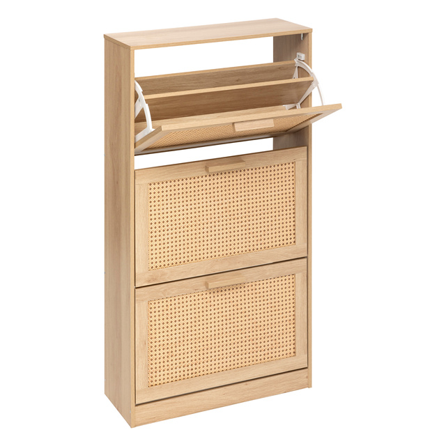 Dulap pentru pantofi îngust și înalt CANE, împletitură vieneză, 60 x 24 x 113 cm