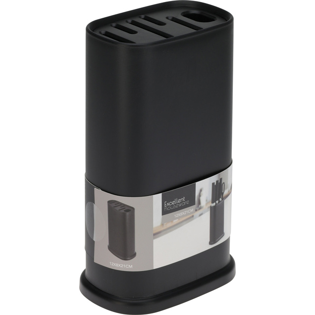 Suport din plastic pentru 5 cuțite și foarfece, 12,4 x 8 x 21 cm