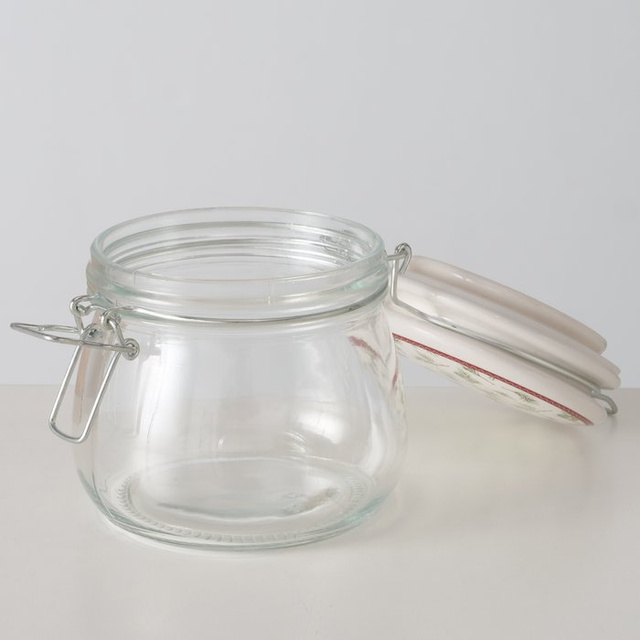 Borcan cu capac din porțelan CHARLENE, 450 ml