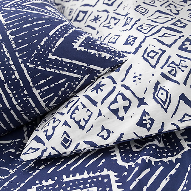 Lenjerie de pat din bumbac Geometry, reversibila, 220 x 240 cm