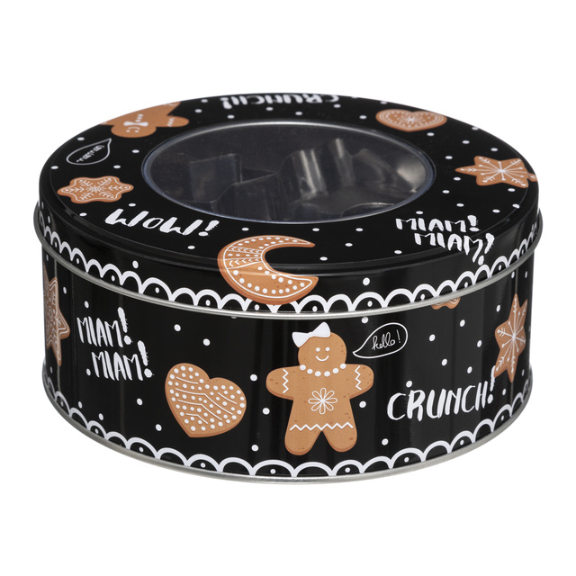 Set 8 forme pentru decupat prajituri cu cutie metalica, pentru Craciun