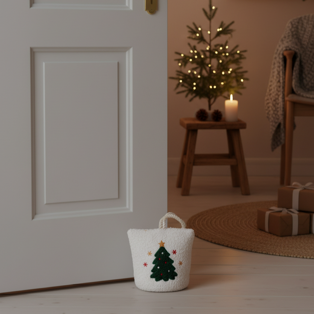 Opritor pentru ușă cu model sărbătoresc, brad de Crăciun