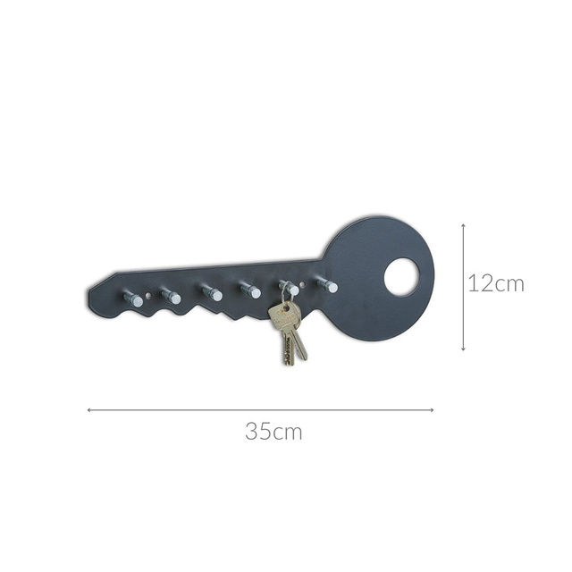 Suport pentru chei, 6 cârlige, ZELLER, negru