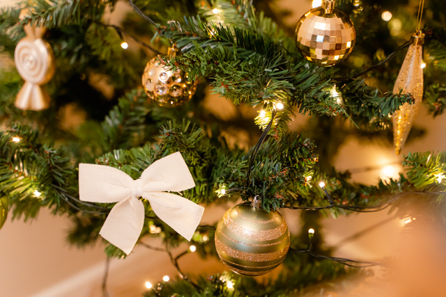 Fundite pentru brad, stofa, 3 bucati, 10 x 9 cm