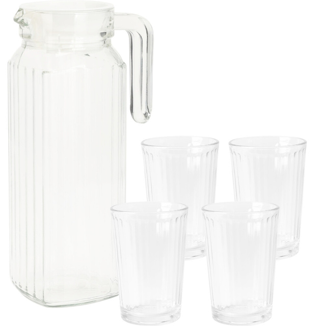 Set ulcior si 4 pahare, 1,1 l + 200 ml