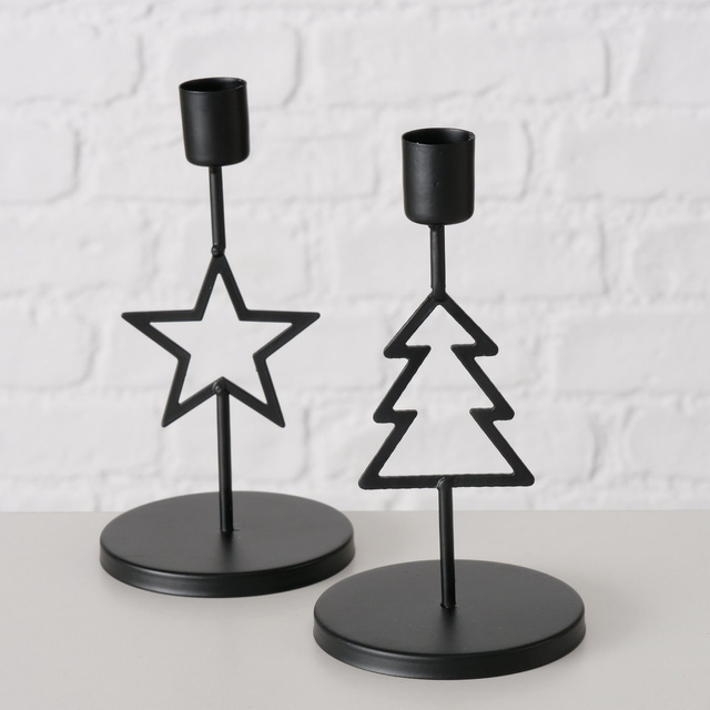 Candelabru metalic pentru o singură lumânare NORGA, înălțime 17 cm