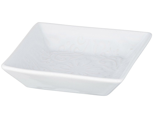 Savoniera cu un ornament elegant, suport ceramic pentru baie - WENKO