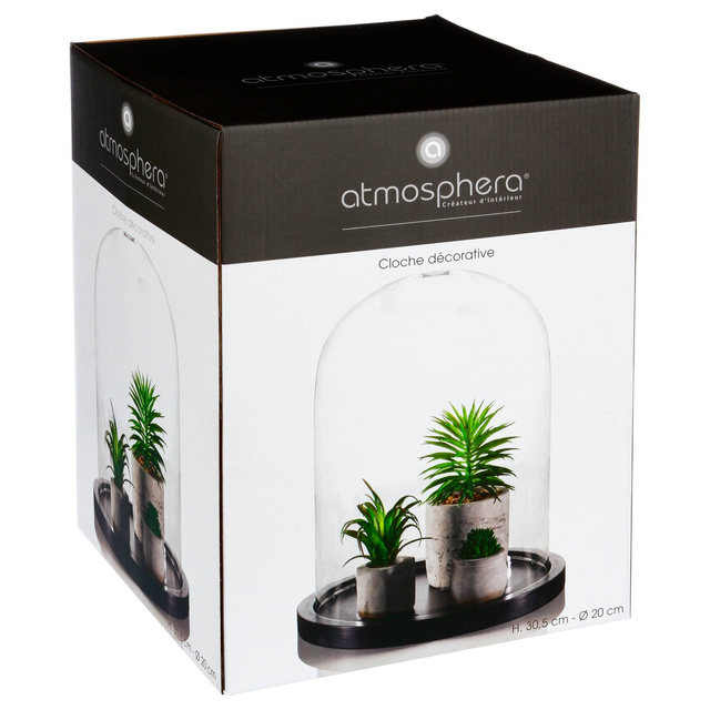 Sfera din sticlă, Ø 23 cm, bază neagră