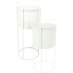 Ghivece metalice IDEM, 2 bucăți, alb