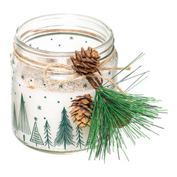 Lumanare de Craciun cu ramurica de brad, 315 g