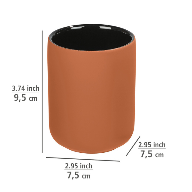 Suport periuta de dinti AVELLINO, ceramica, culoare teracota, Ø 7,5 cm, Wenko