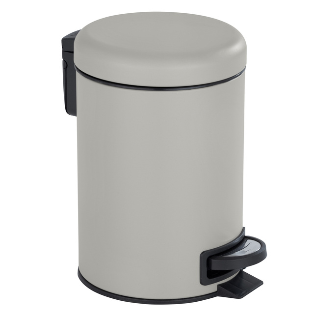 Coș de baie LEMAN MATT maro deschis, recipient pentru gunoi, 3 l, WENKO, taupe