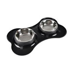 Bol pentru câini în formă de os, oțel inoxidabil, Ø 14 cm