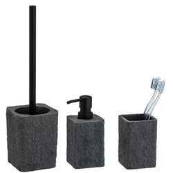 Set accesorii baie, perie de toaleta, dozator de sapun, cana pentru periuta de dinti VILLATA, WENKO