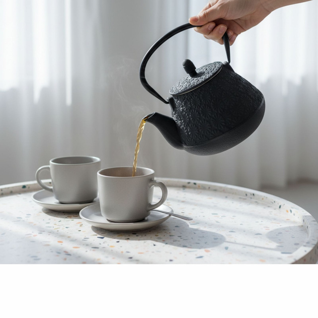 Ceainic din fontă cu infuzor TAKI, 1000 ml, negru