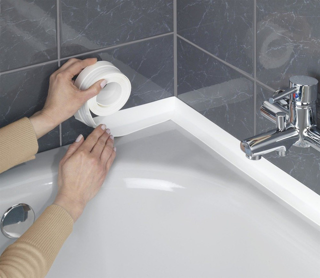 Bandă de etanșare largă pentru cădița de duș, 3,5 m, lățime 5 cm, WENKO