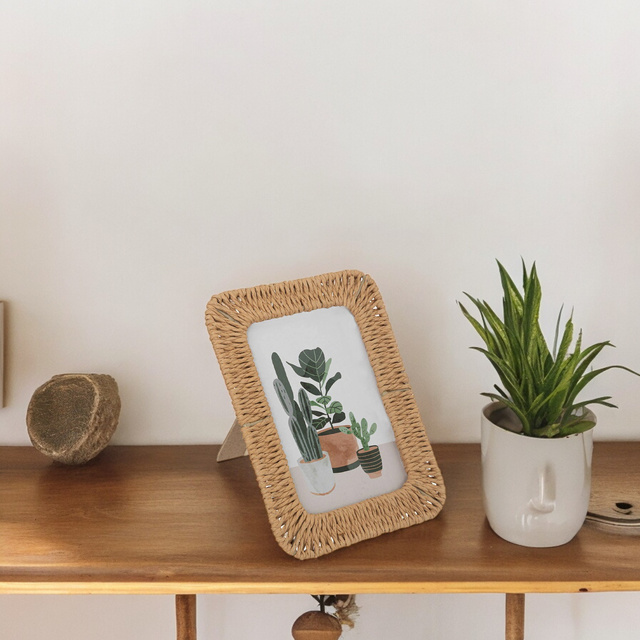 Rama foto verticală JILY, împletita, 20 x 15 cm